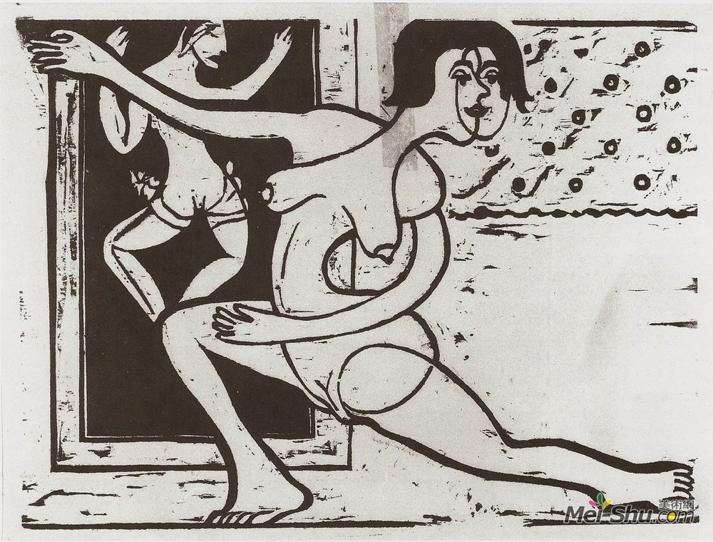 恩斯特·路德维希·克尔希纳(Ernst Ludwig Kirchner)高清作品《练习舞者》