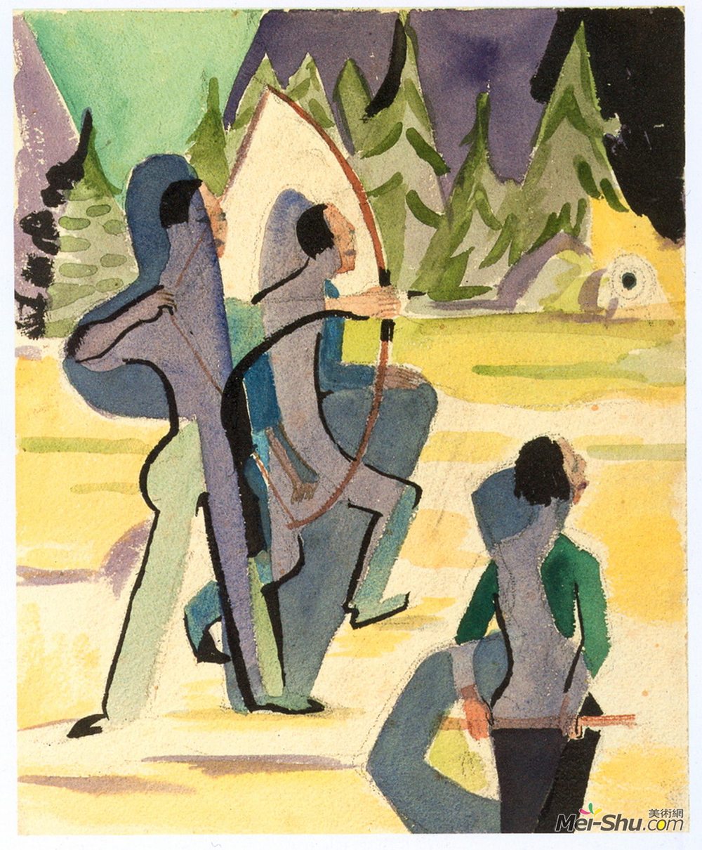 恩斯特·路德维希·克尔希纳(Ernst Ludwig Kirchner)高清作品《弓箭手》