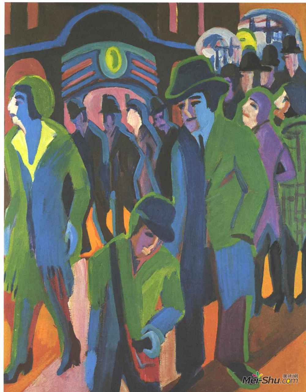 恩斯特·路德维希·克尔希纳(Ernst Ludwig Kirchner)高清作品《行人过街》