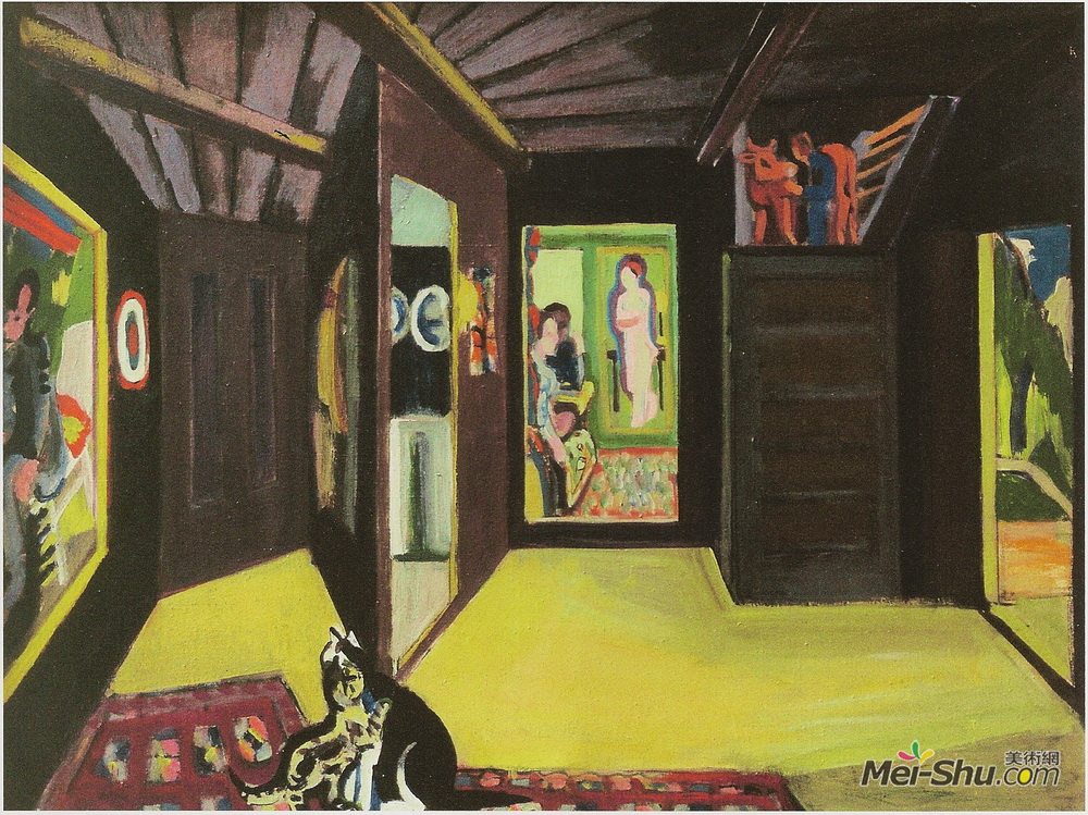 恩斯特·路德维希·克尔希纳(Ernst Ludwig Kirchner)高清作品《高山工作室》