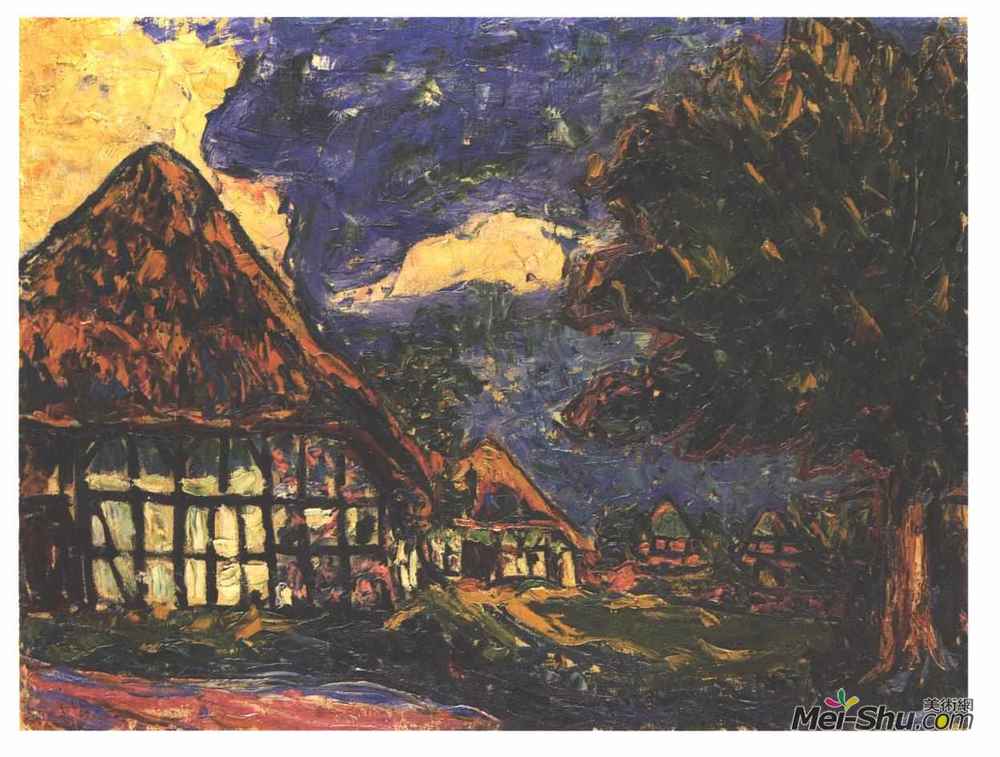 恩斯特·路德维希·克尔希纳(Ernst Ludwig Kirchner)高清作品《费马恩岛之家》