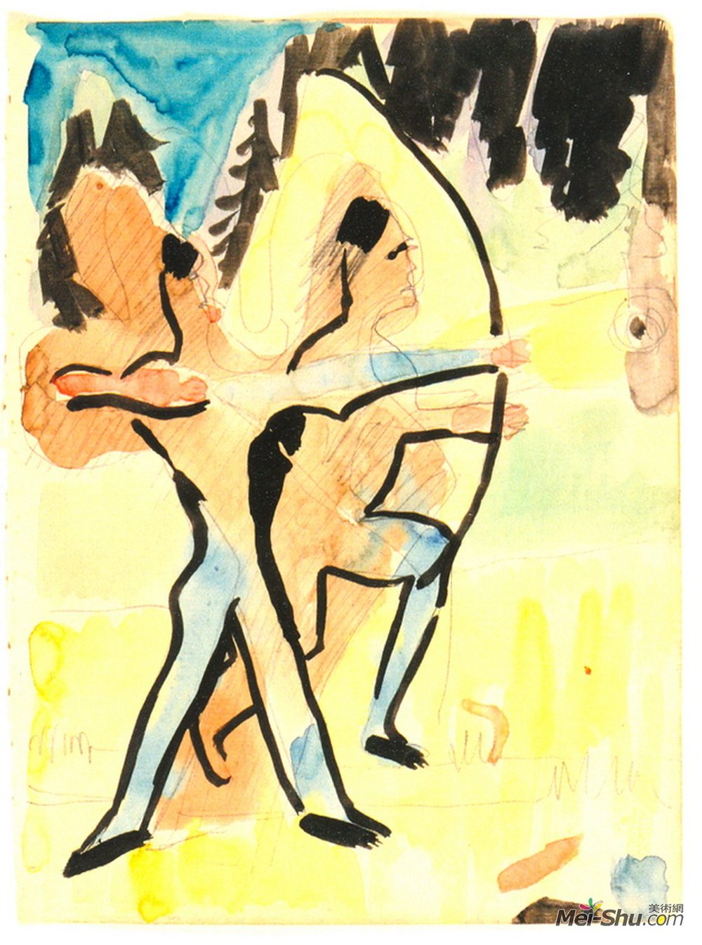 恩斯特·路德维希·克尔希纳(Ernst Ludwig Kirchner)高清作品《Archer at Wildboden》