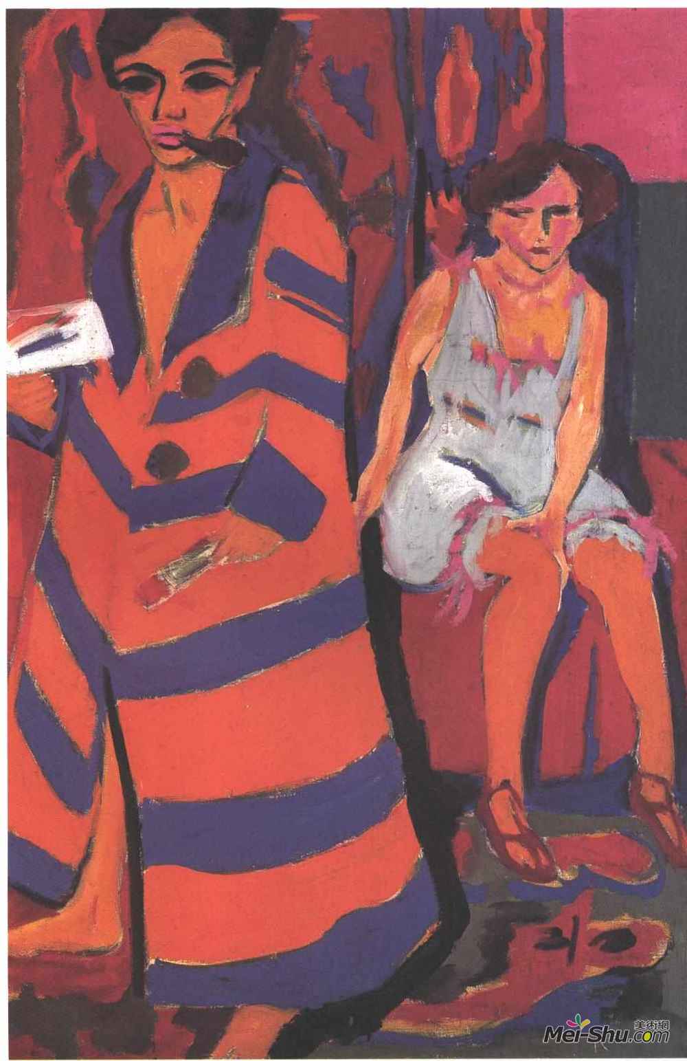 恩斯特·路德维希·克尔希纳(Ernst Ludwig Kirchner)高清作品《自画像模型》