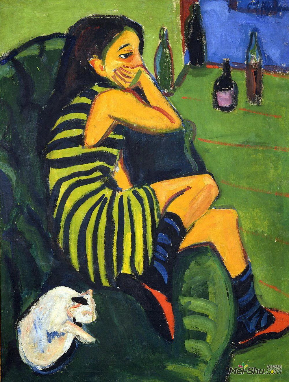 恩斯特·路德维希·克尔希纳(Ernst Ludwig Kirchner)高清作品《女性艺术家》