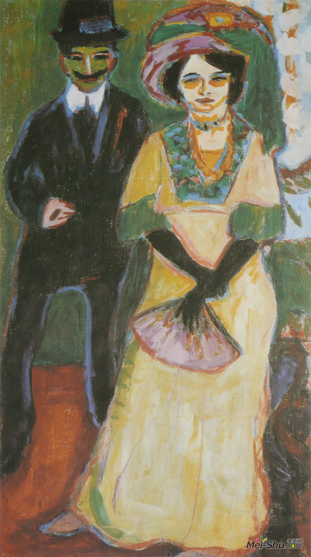 恩斯特·路德维希·克尔希纳(Ernst Ludwig Kirchner)高清作品《多多和她的儿子》