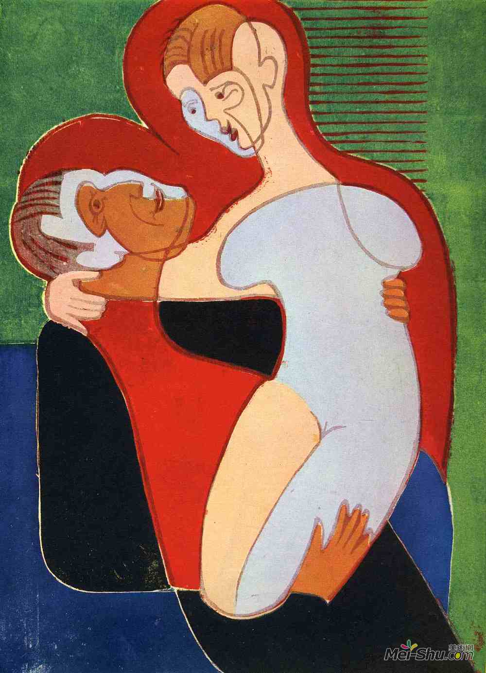 恩斯特·路德维希·克尔希纳(Ernst Ludwig Kirchner)高清作品《Lovers (The Hembusses)》