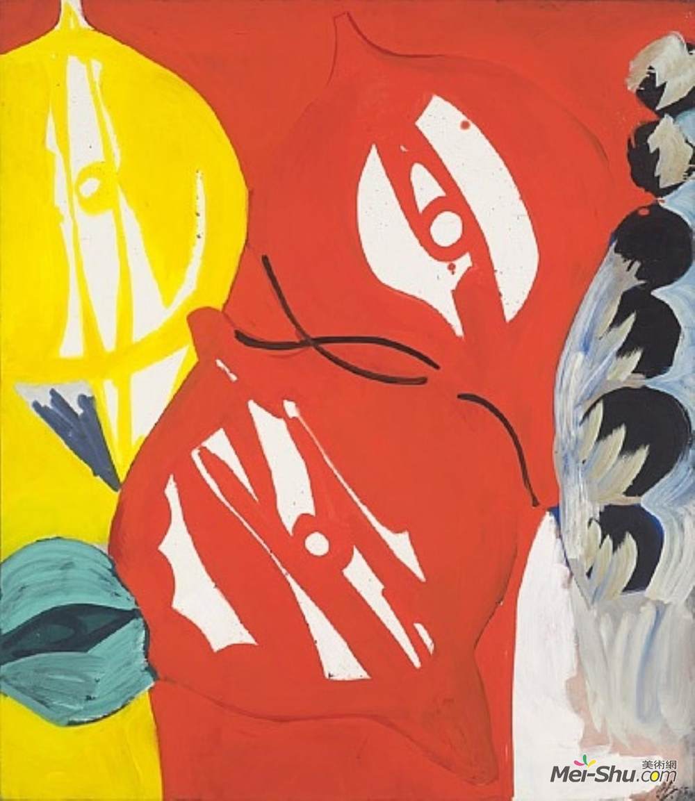 恩斯特·威廉·奈(Ernst Wilhelm Nay)高清作品《红色的红色》