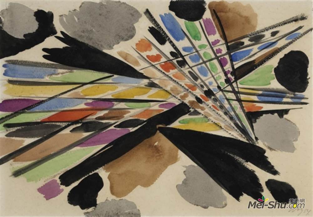 恩斯特·威廉·奈(Ernst Wilhelm Nay)高清作品《对角线》