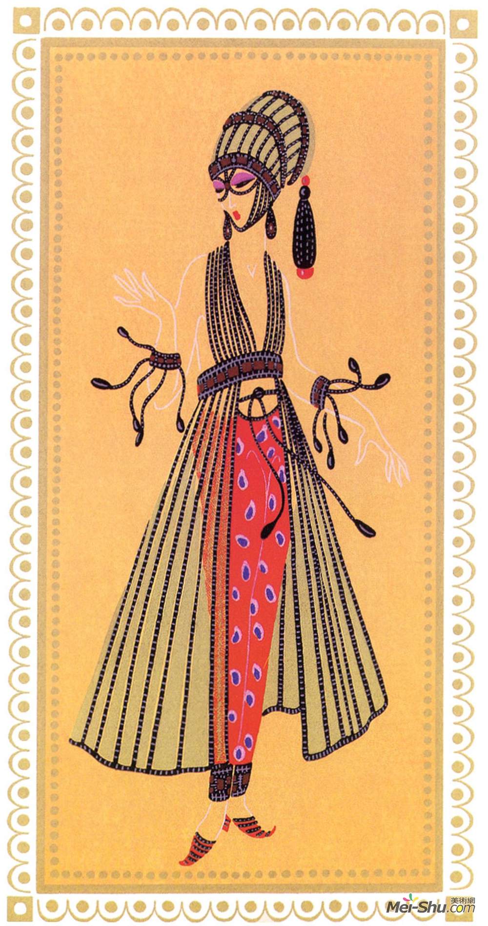 埃尔特(Erte)高清作品《谢拉泽德，卡里夫的宠儿》