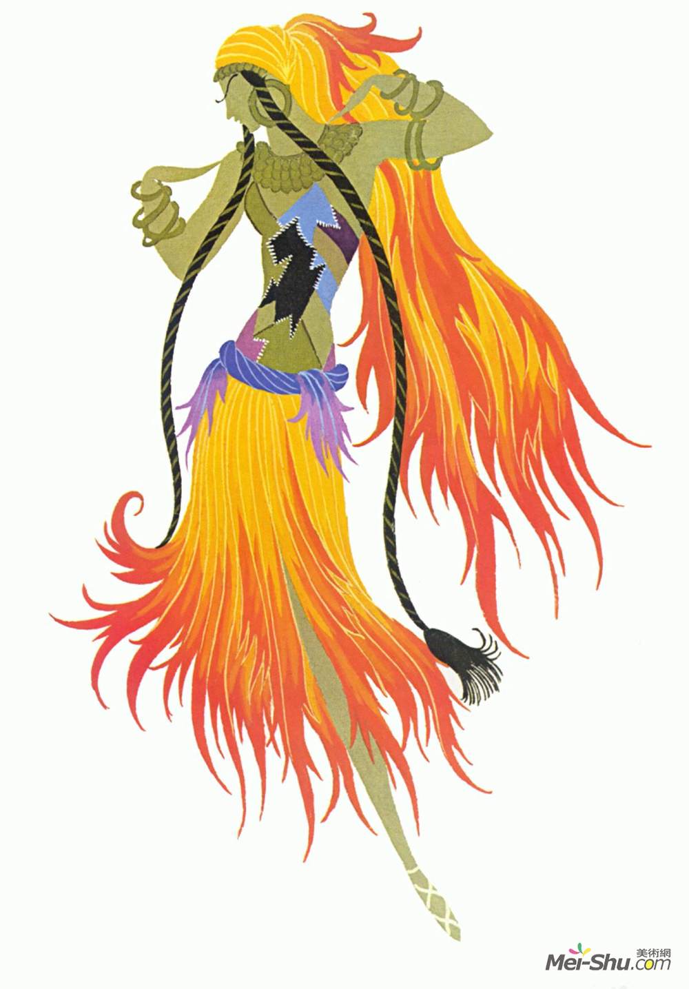 埃尔特(Erte)高清作品《吉普赛舞者在丽都》