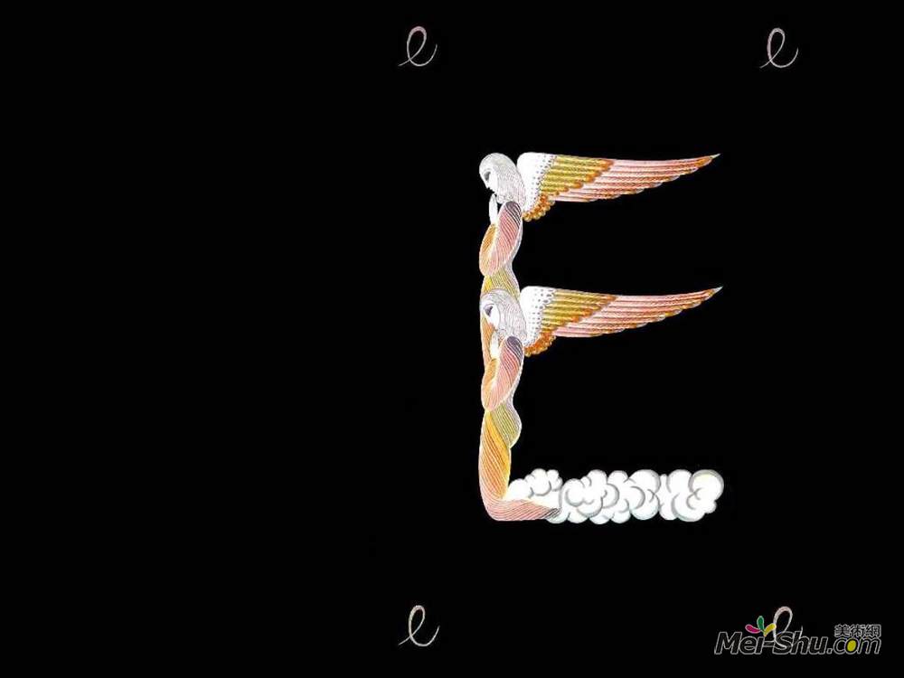 埃尔特(Erte)高清作品《字母E》