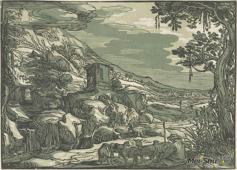 艾萨亚斯·凡·德·维尔德(Esaias van de Velde)高清作品《田园风光》