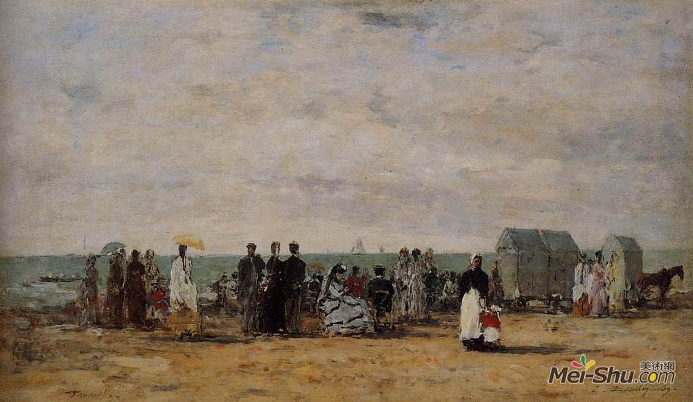 尤金·布丹(Eugene Boudin)高清作品《海滩风光》