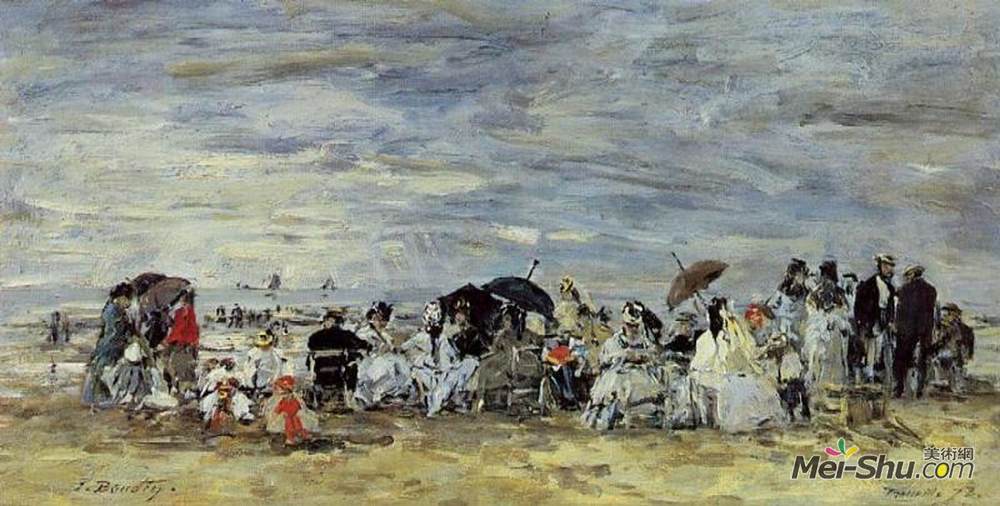 尤金·布丹(Eugene Boudin)高清作品《海滩风光》