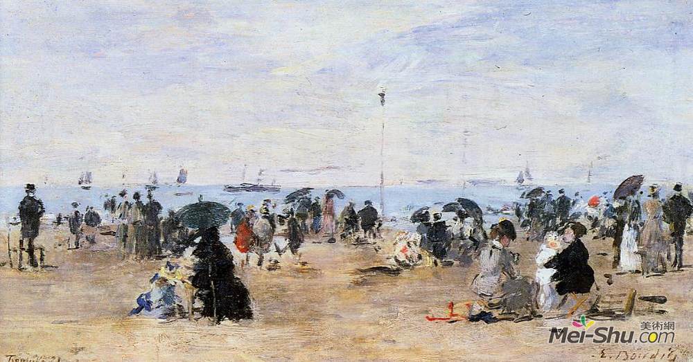 尤金·布丹(Eugene Boudin)高清作品《海滩风光》