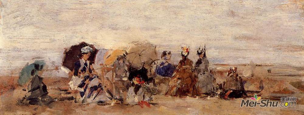 尤金·布丹(Eugene Boudin)高清作品《海滩风光》