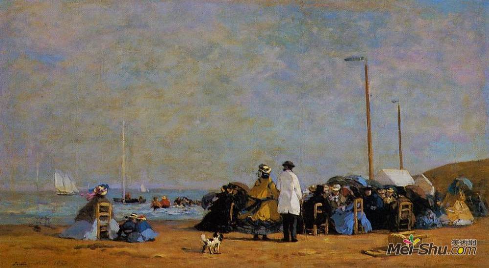 尤金·布丹(Eugene Boudin)高清作品《海滩上的彩虹》