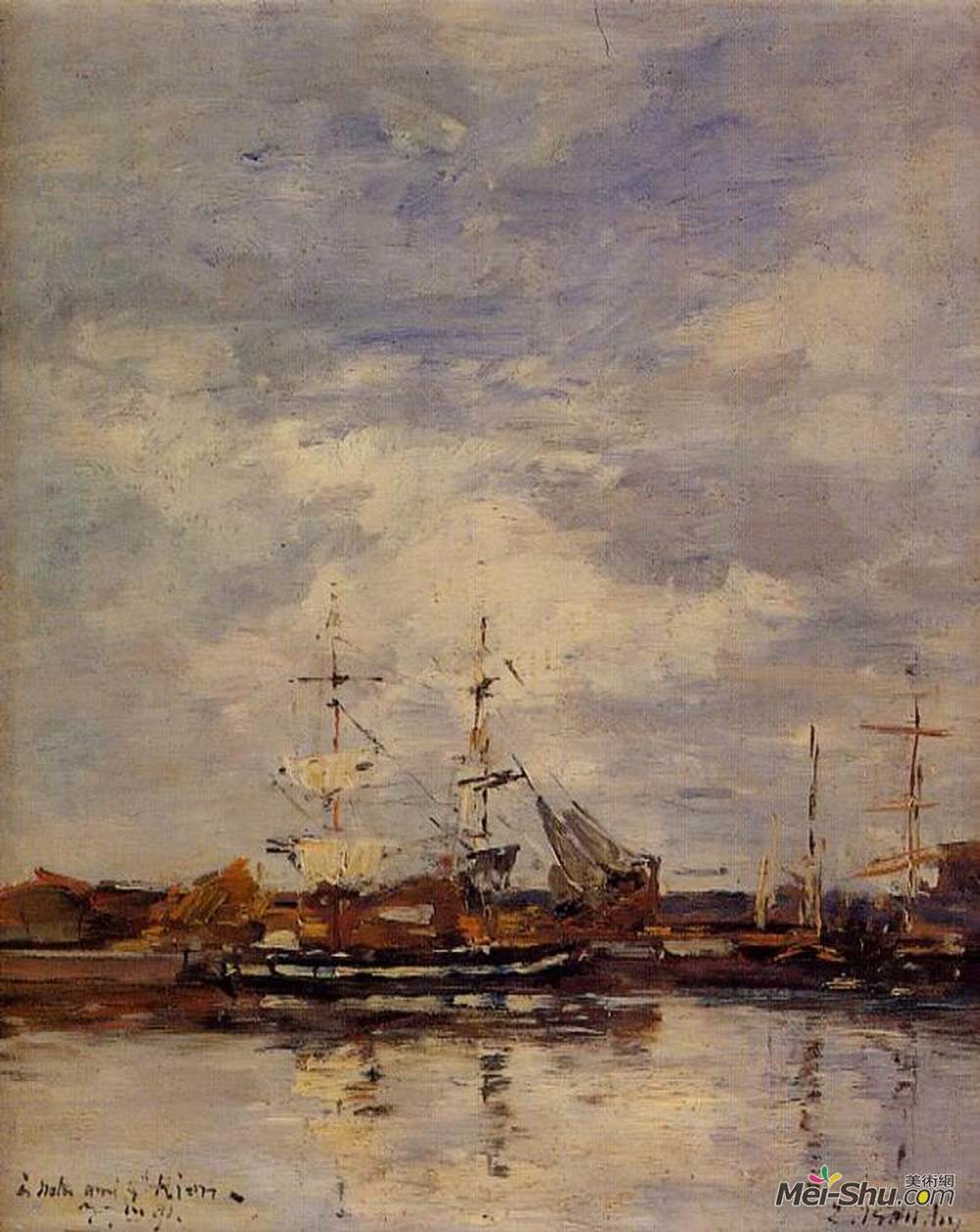 尤金·布丹(Eugene Boudin)高清作品《杜维尔港》