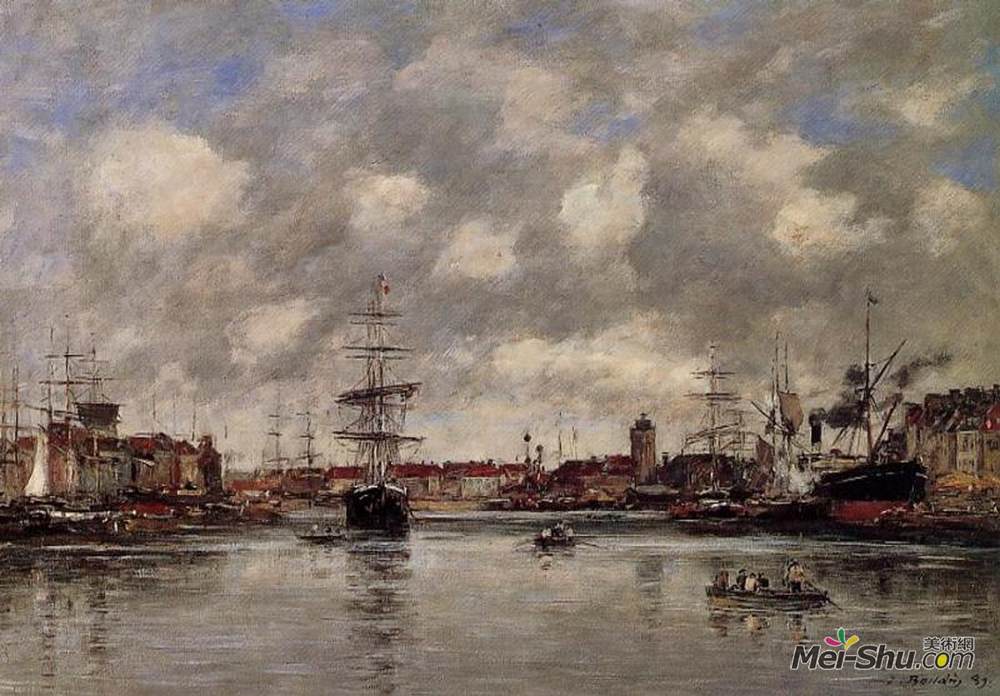 尤金·布丹(Eugene Boudin)高清作品《敦克尔克，荷兰盆地》