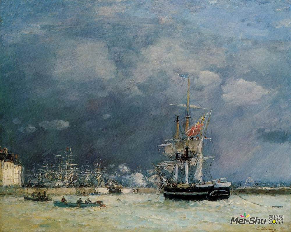 尤金·布丹(Eugene Boudin)高清作品《勒阿弗尔之夜》