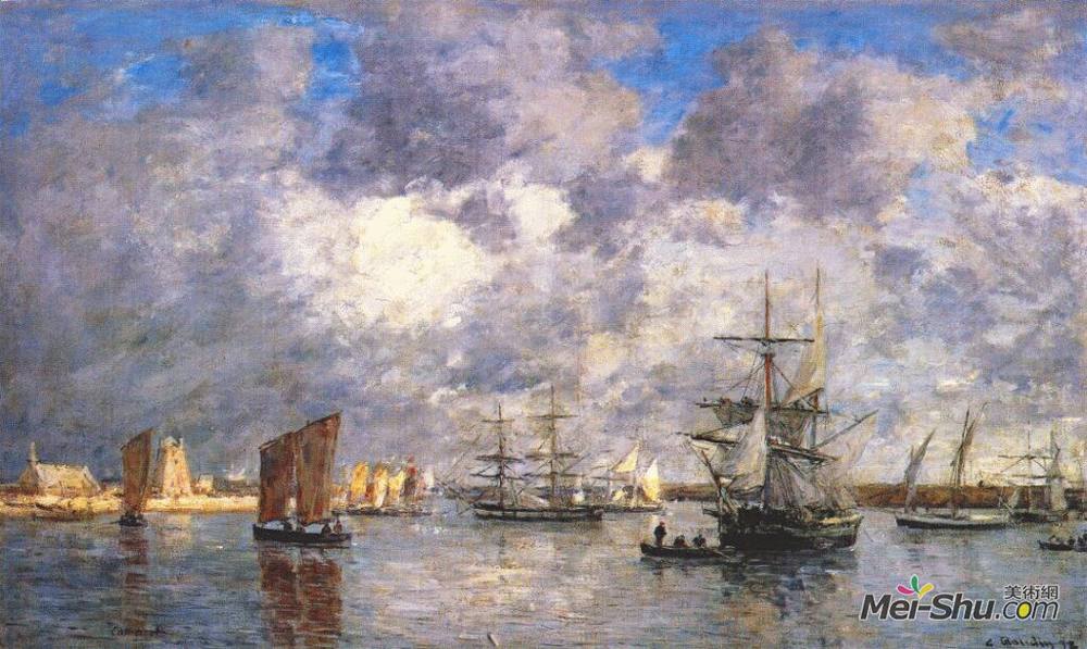 尤金·布丹(Eugene Boudin)高清作品《Harbour at Camaret》