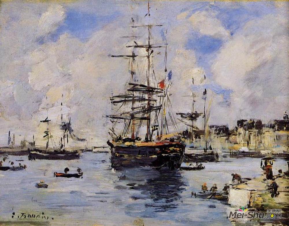 尤金·布丹(Eugene Boudin)高清作品《勒阿弗尔。新的大门。》