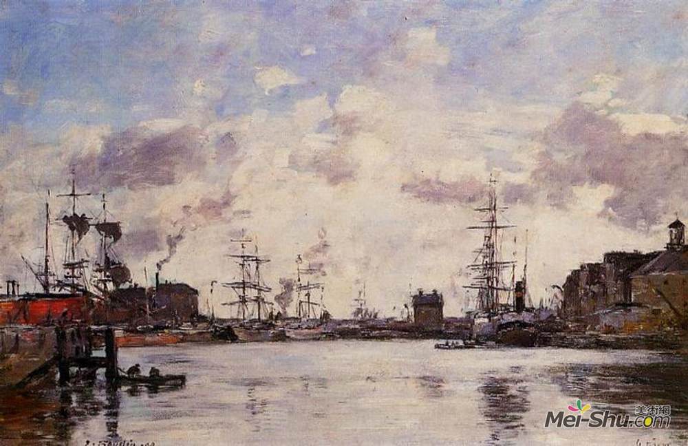 尤金·布丹(Eugene Boudin)高清作品《勒阿弗尔。酒吧盆地。》