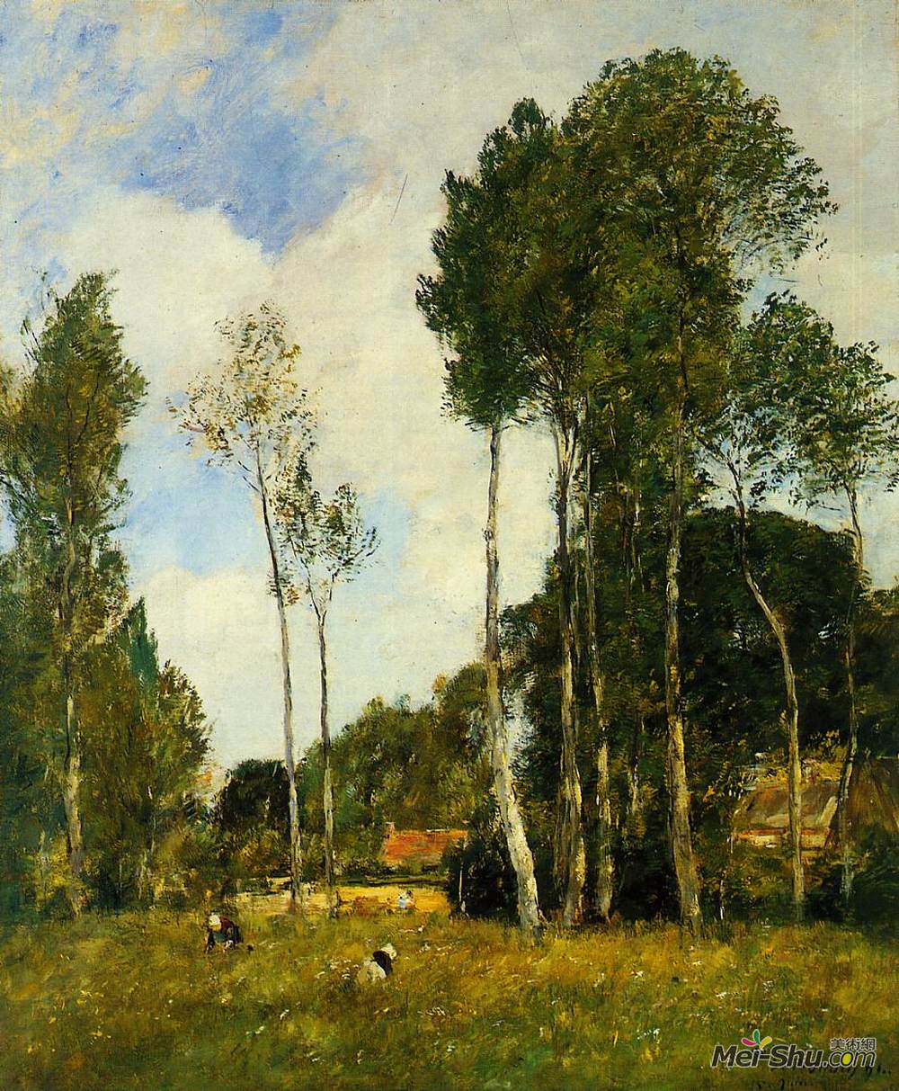尤金·布丹(Eugene Boudin)高清作品《沙特尔附近的风景》