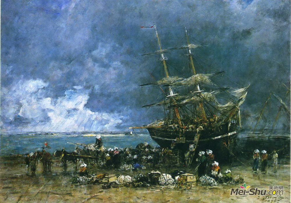 尤金·布丹(Eugene Boudin)高清作品《Return of the Terre Neuvier》