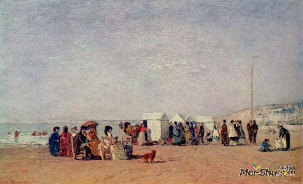 尤金·布丹(Eugene Boudin)高清作品《Strand in Trouville》