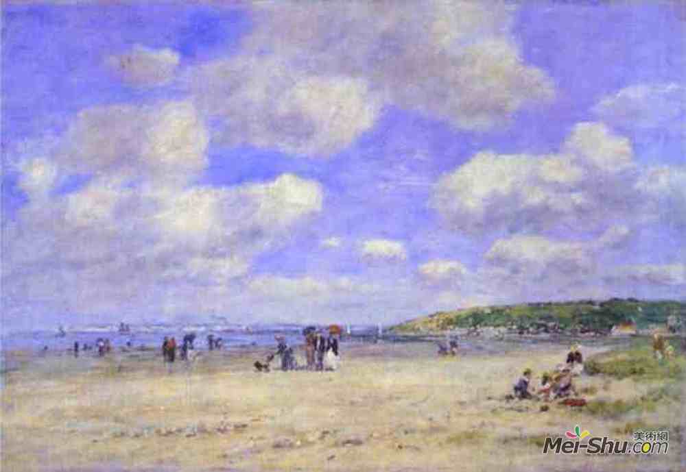 尤金·布丹(Eugene Boudin)高清作品《图尔维尔海滩》