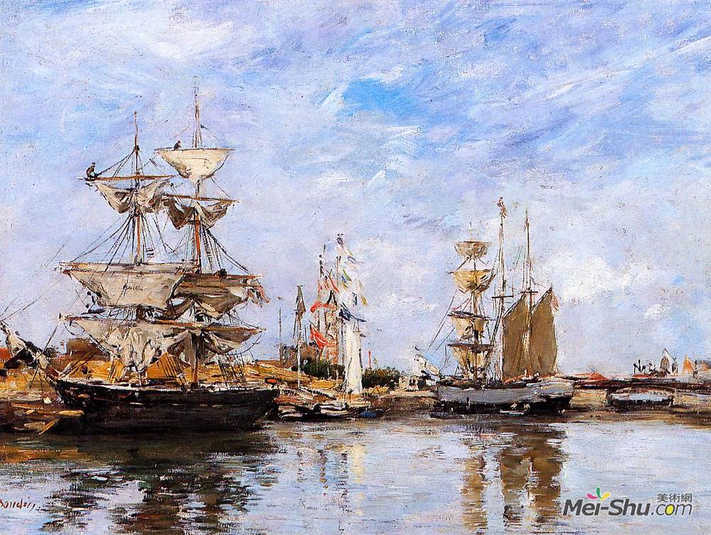 尤金·布丹(Eugene Boudin)高清作品《杜维尔盆地》