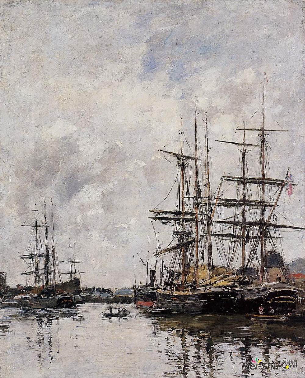尤金·布丹(Eugene Boudin)高清作品《杜维尔盆地》