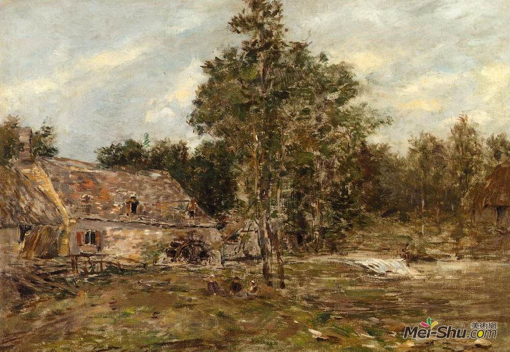 尤金·布丹(Eugene Boudin)高清作品《The Mill, Saint-Cenery》