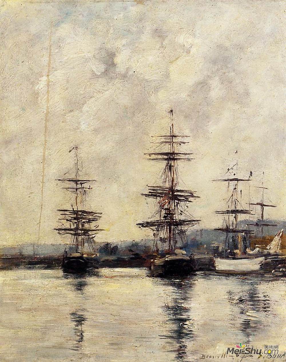 尤金·布丹(Eugene Boudin)高清作品《港口，多维尔》