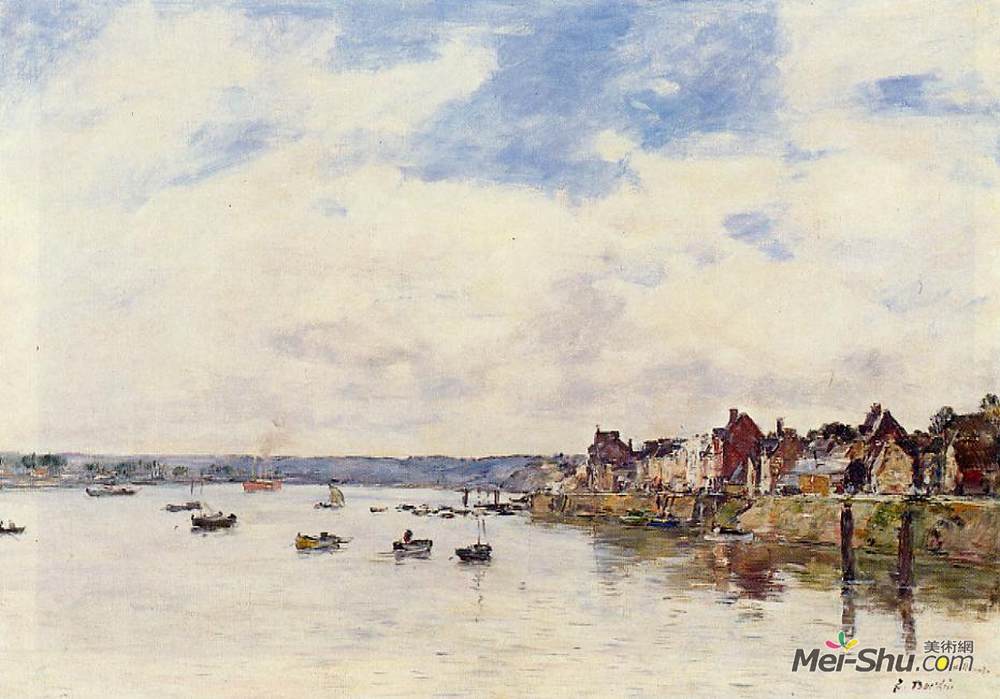 尤金·布丹(Eugene Boudin)高清作品《圣瓦斯特拉霍格的岩石》