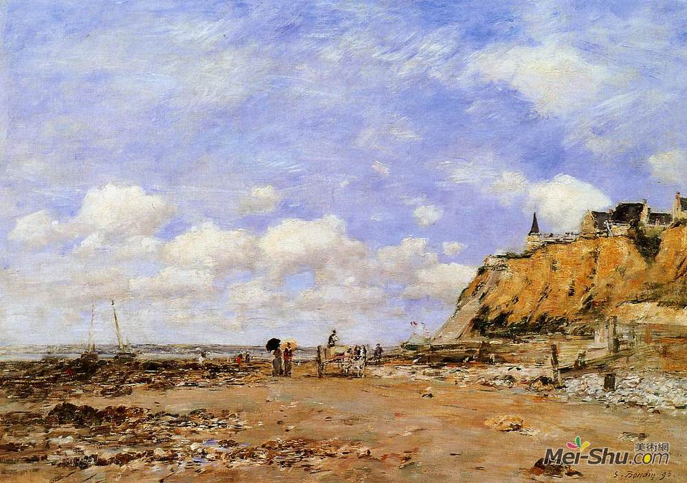 尤金·布丹(Eugene Boudin)高清作品《维莱维尔海岸》