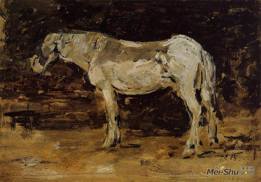 尤金·布丹(Eugene Boudin)高清作品《白马》