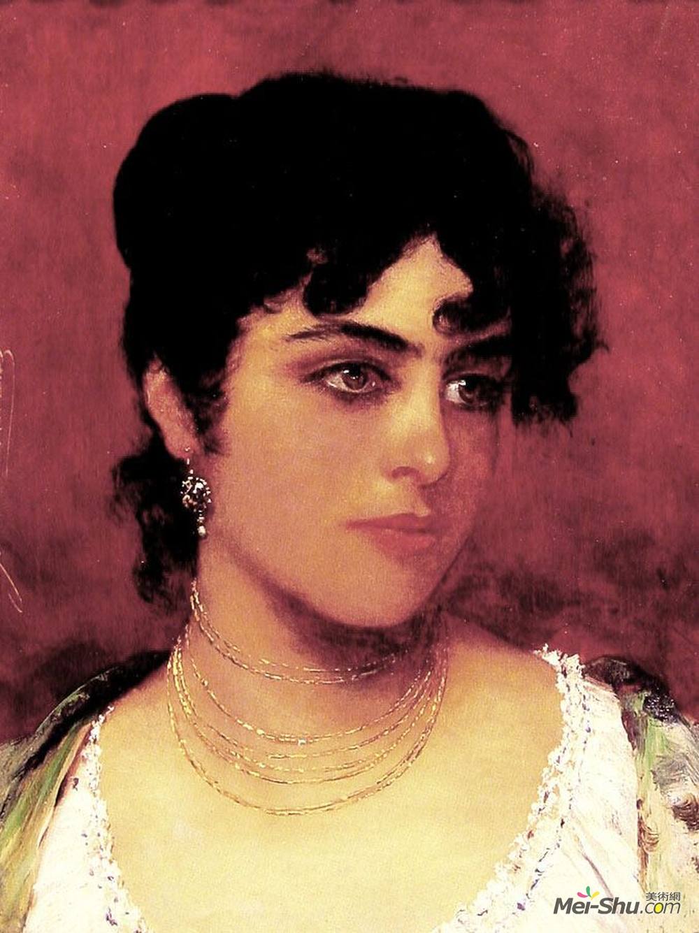 尤金·德·布拉斯(Eugene de Blaas)高清作品《意大利年轻美女》