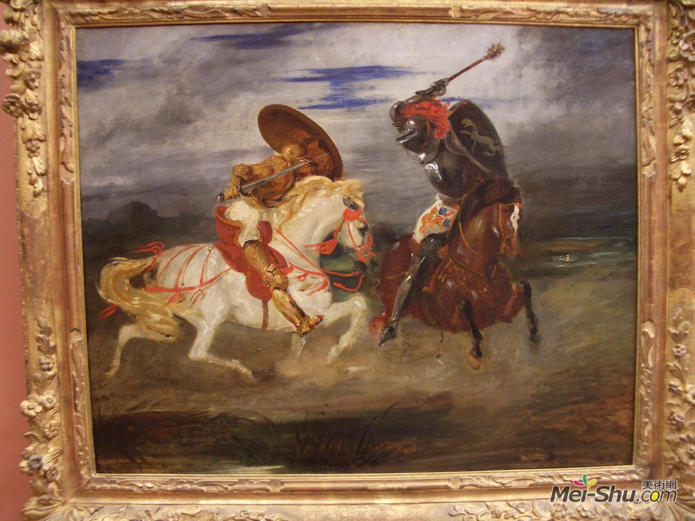 欧仁·德拉克罗瓦(Eugene Delacroix)高清作品《农村武士对峙》