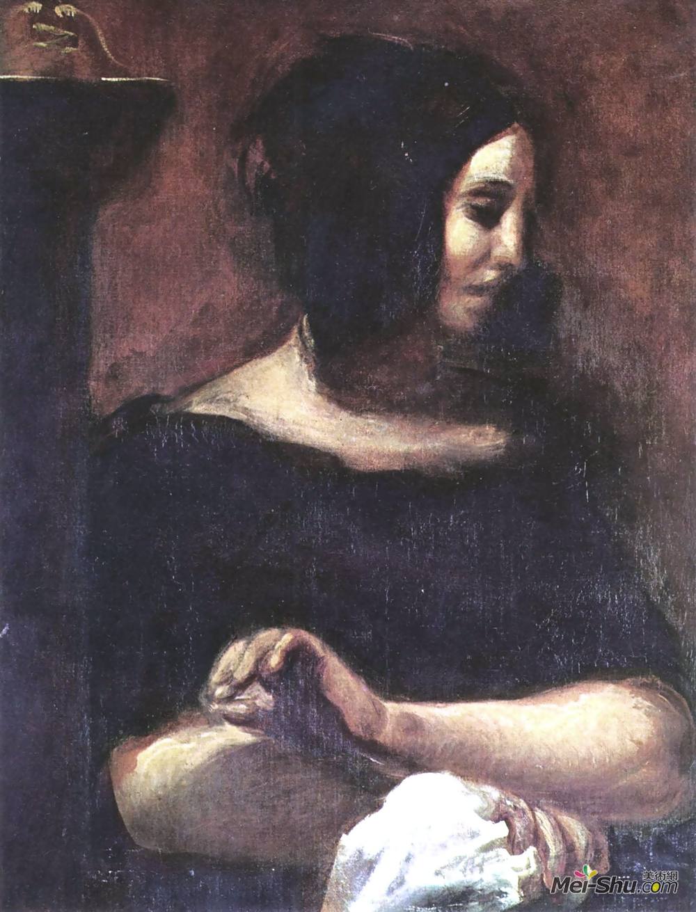 欧仁·德拉克罗瓦(Eugene Delacroix)高清作品《乔治·桑画像》