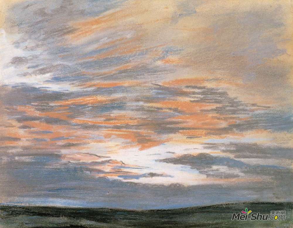 欧仁·德拉克罗瓦(Eugene Delacroix)高清作品《森塞特天空研究》