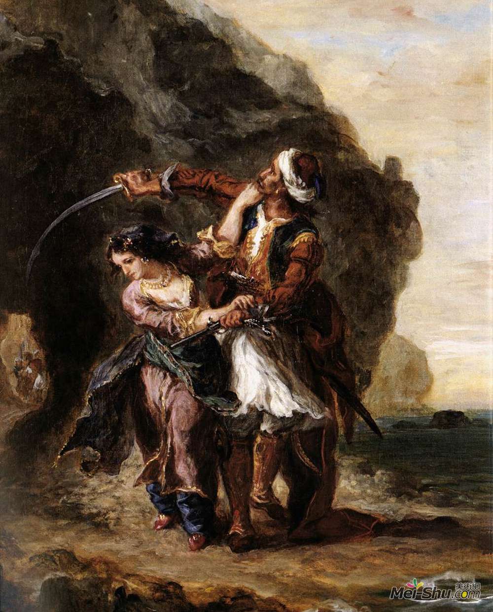 欧仁·德拉克罗瓦(Eugene Delacroix)高清作品《阿比多斯的新娘》