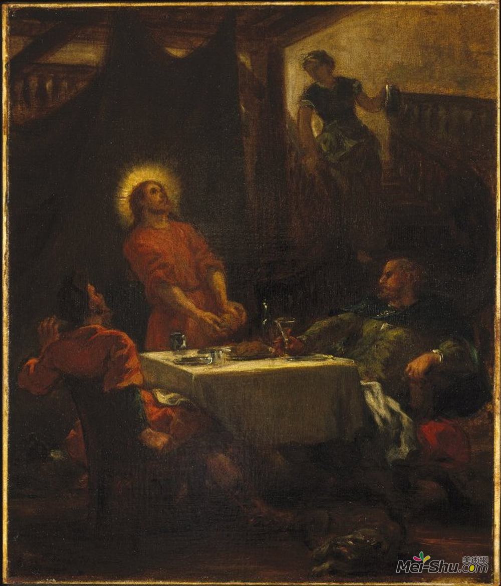 欧仁·德拉克罗瓦(Eugene Delacroix)高清作品《艾玛斯的门徒》