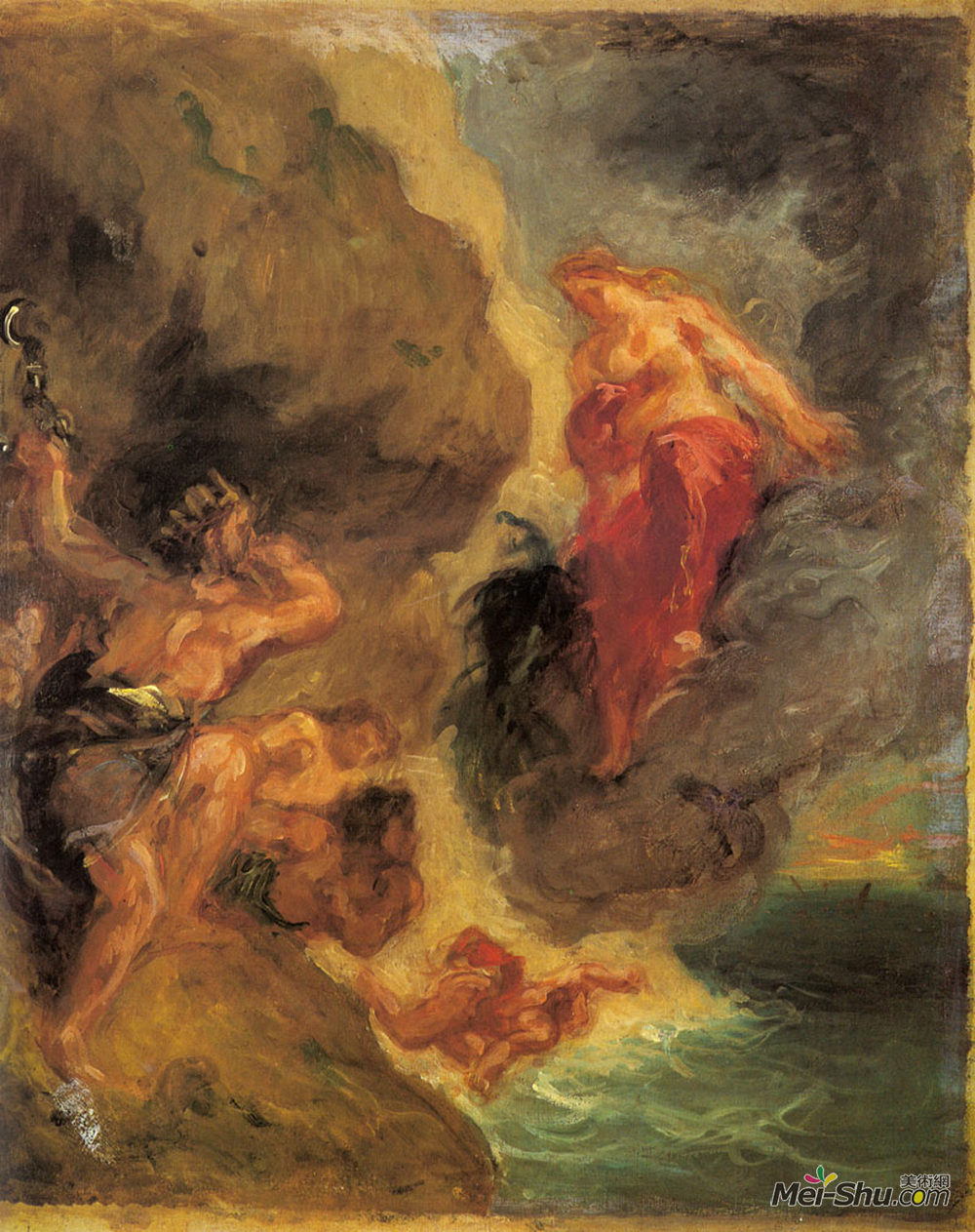 欧仁·德拉克罗瓦(Eugene Delacroix)高清作品《冬季朱诺和风神》