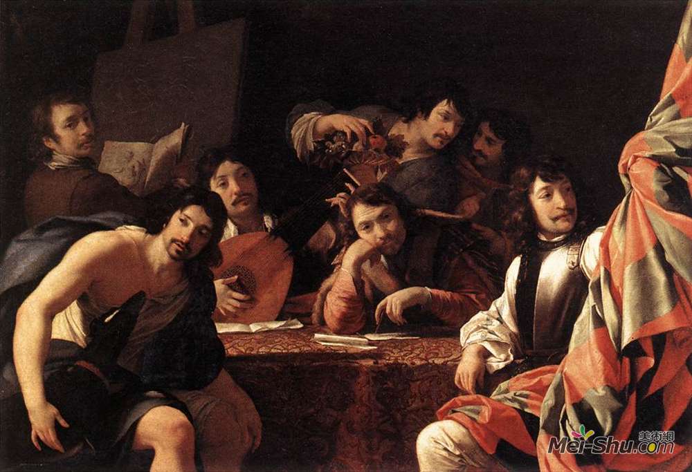厄斯塔什·勒·叙厄尔(Eustache Le Sueur)高清作品《朋友聚会》