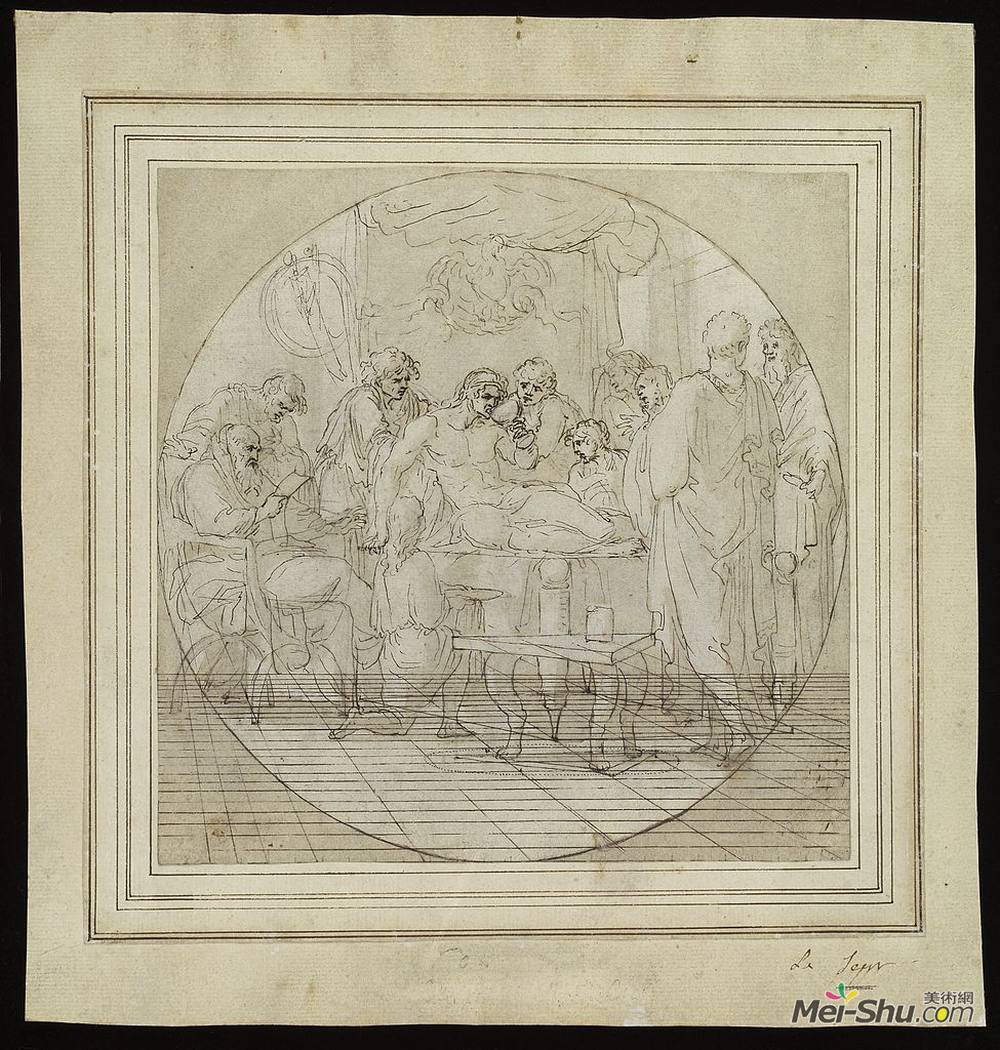 厄斯塔什·勒·叙厄尔(Eustache Le Sueur)高清作品《亚历山大大帝表现出对医生的信任》