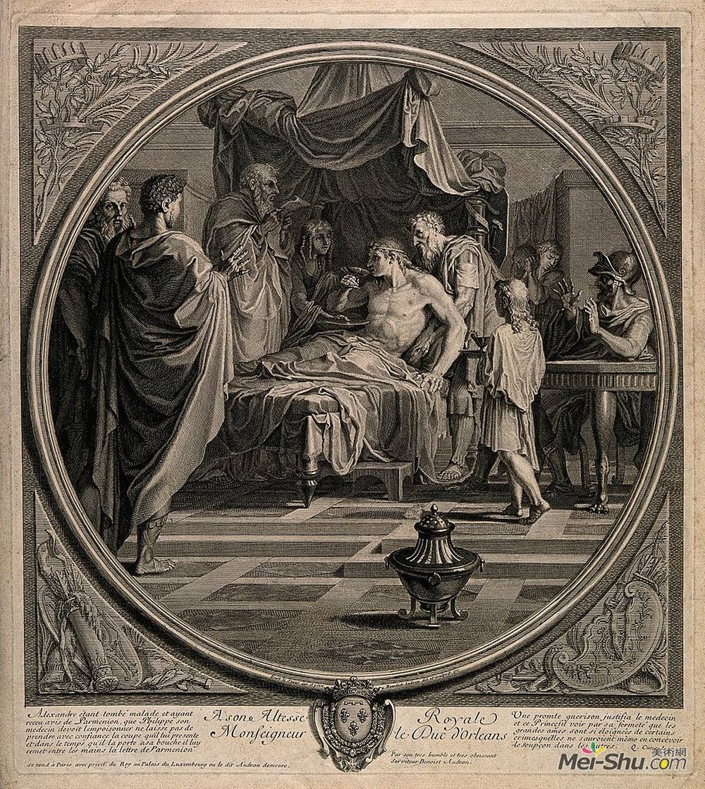 厄斯塔什·勒·叙厄尔(Eustache Le Sueur)高清作品《亚历山大大帝表现出对医生的信任》