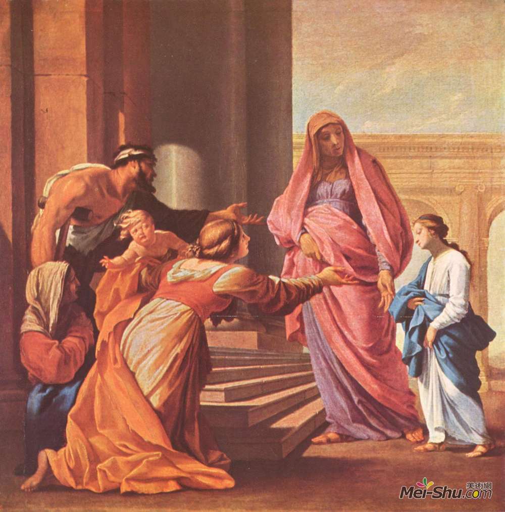 厄斯塔什·勒·叙厄尔(Eustache Le Sueur)高清作品《圣女在庙中的呈现》
