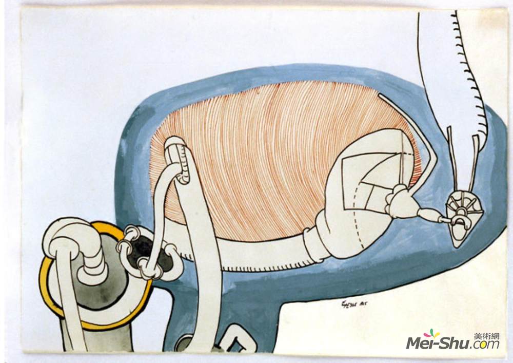 伊娃·黑塞(Eva Hesse)高清作品《步行球的腿部或后腿的研究》